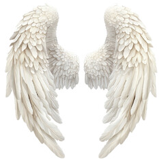 Elegant transparent angel wings illustration on a transparent background with detailed feathers, Angel Wings transparent backgroundIllustration