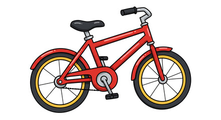 Fototapeta premium Cartoon Red Bicycle Isolated Illustration