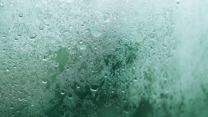 Close Up Condensation On Glass With Teal Background