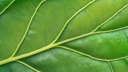 Obraz premium Close Up Detailed Green Leaf Texture with Glistening Particles