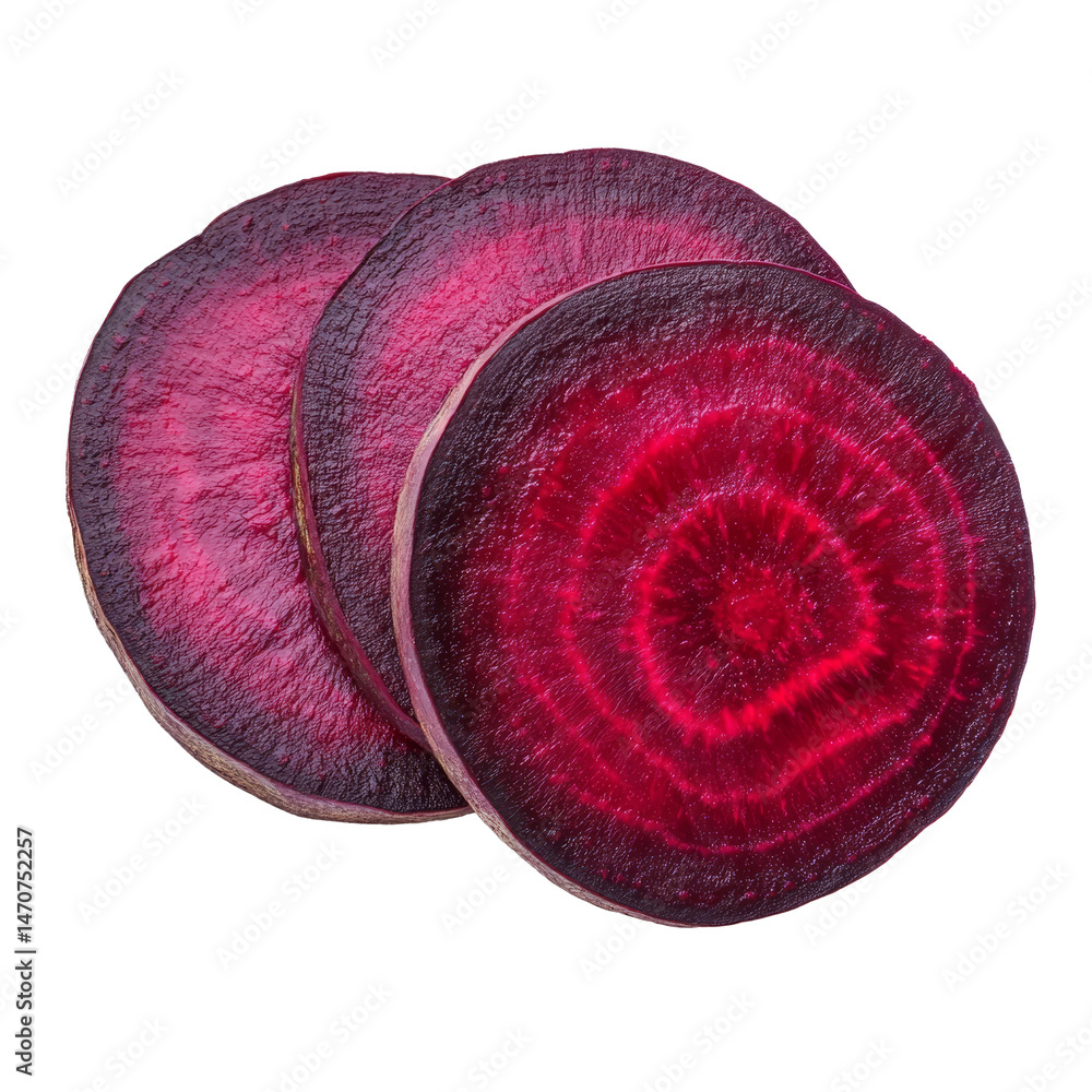 Aufkleber freshly sliced beetroot on a clean transparent background showcasing vibrant colors and textures, be