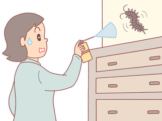 生活のイラスト - 害虫駆除・殺虫剤・ムカデ・不快害虫