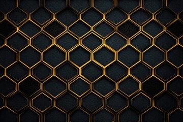 Dark golden hexagonal geometric pattern design.