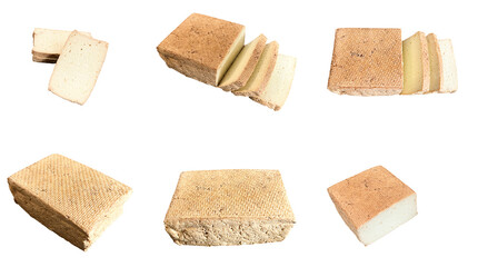 Real fresh Tofu on a transparent background