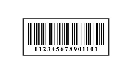 Realistic barcode symbol. Barcode icon with number isolated on white background