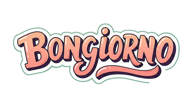 Colorful 'Buongiorno' Hand Lettering Design