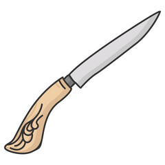 wood carving knife illustration