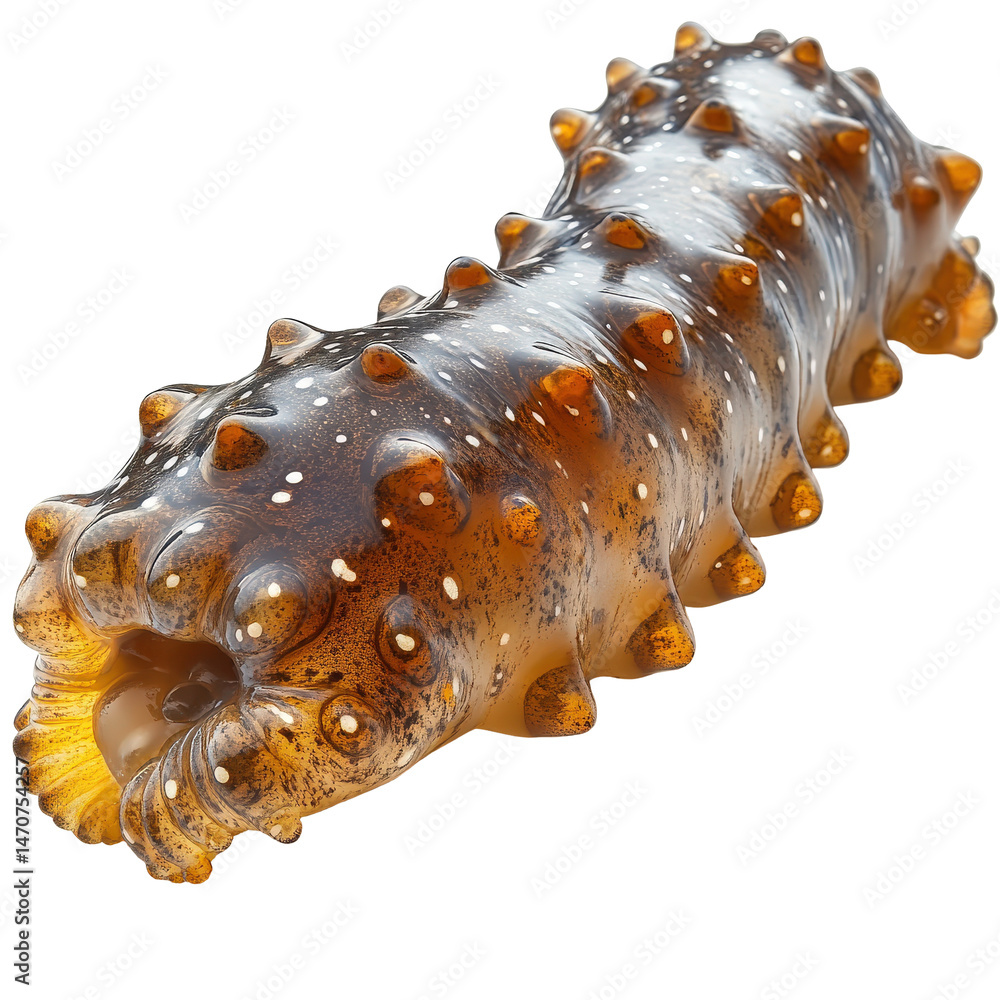 Poster intriguing close-up of a sea cucumber displaying its unique texture and colors