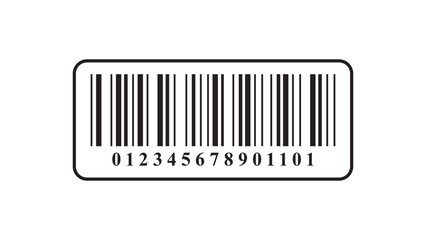 Realistic barcode symbol. Barcode icon with number isolated on white background