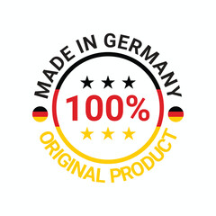 made in germany 100% original stamp circle logo vector design