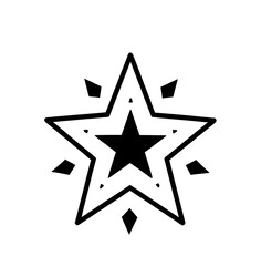 Fototapeta premium black outline star icon on isolated white background icon 