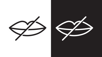 Silence mute icon. No talking symbol fo audio, communication and privacy. Don't be noisy