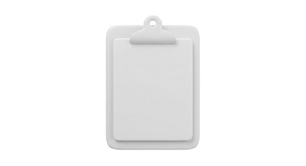 Fototapeta premium A minimalistic white clipboard with a blank paper attached isolated on a white background studio shot