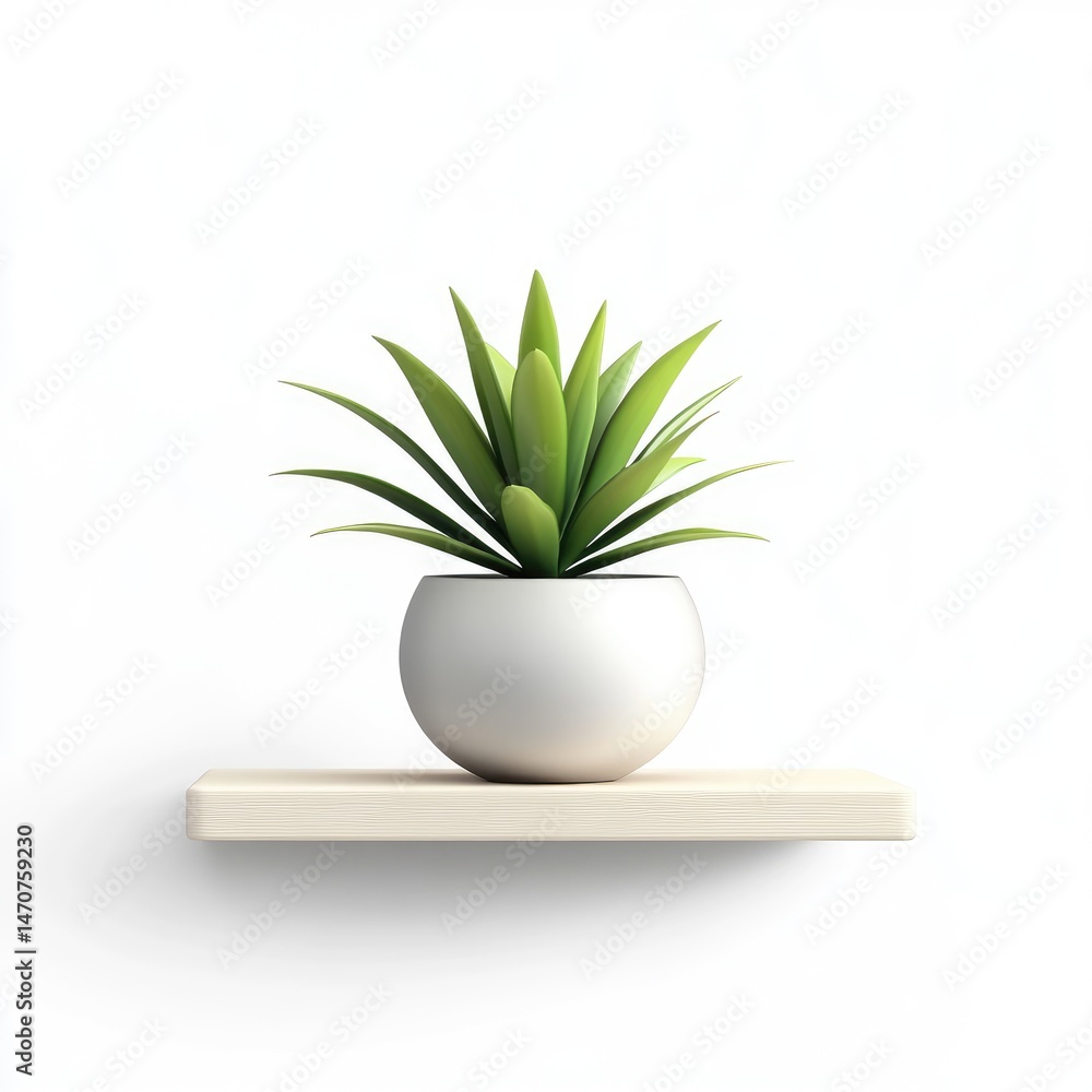Poster modern minimalist shelf display with succulent.