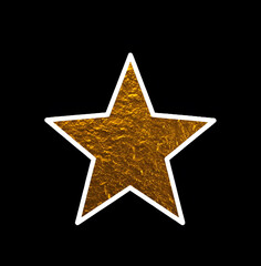 Obraz premium white and gold star on isolated black background icon