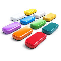 Colorful glossy rectangular blocks arranged playfully