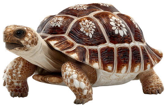 Closeup of a tortoise with a patterned shell detailed texture wildlife photography