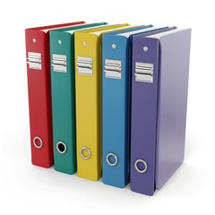 Colorful file folders in a stack, representing organized documents.