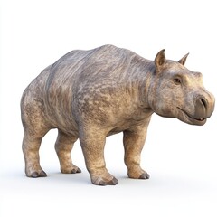 Obraz premium Prehistoric mammal, displaying thick fur and robust build.