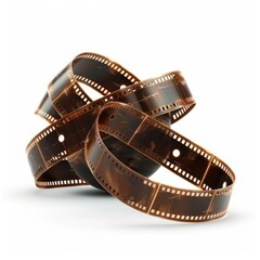 Tangle of vintage film reels, sepia-toned and swirling.