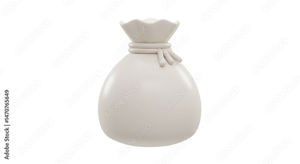 Poster a simple illustration of a sack tied at the top on a white background in a studio setting