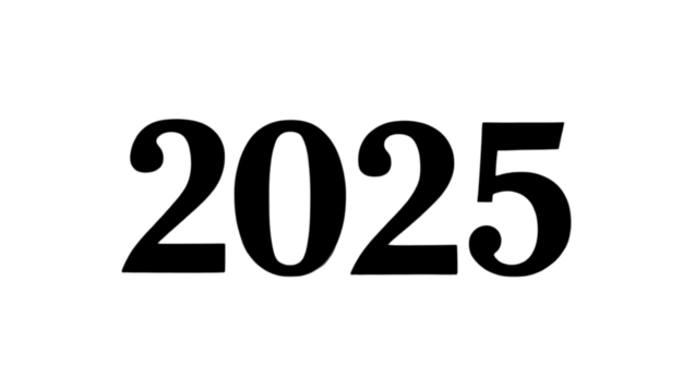 Number 2023 on Transparent Background