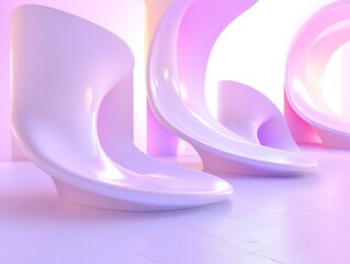 Soft, flowing,  modern seating