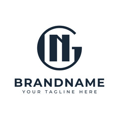 Letters GN Monogram Logo, suitable for any brand with NG or GN initials