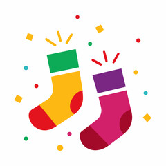 Sock-celebration vector perfect for festive digital art, posters, and celebration designs.
