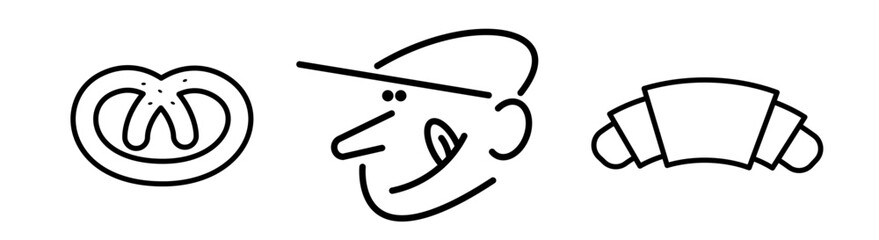 パンとキャラクターのイラストレーション