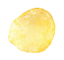 One tasty potato chip isolated on white