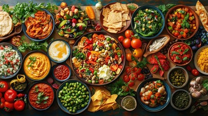 Diverse array of colorful and flavorful dishes