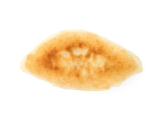 Delicious fried pyrizhok (stuffed pie) isolated on white