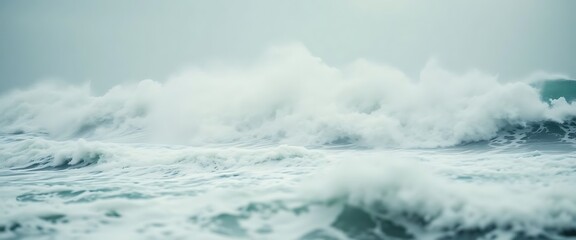 Obraz premium large body of water covered in waves