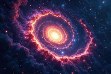 Obraz premium Stunning spiral galaxy, swirling arms of gas and stars Cosmic wonder, deep space , spiral arm, red giant