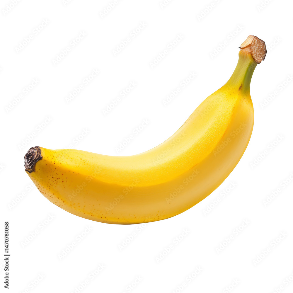 Aufkleber fresh yellow banana isolated on a clean transparent background for simple and vibrant display, banan