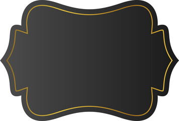 Black Gradient Decorative Label with Gold Outline