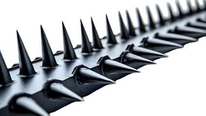 Metal Spine Row on Transparent Background
