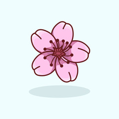 Vector illustration of sakura flower also known as cherry blossom representing beauty of spring and Japanese nature culture Ideal for floral design seasonal greeting cards natural themes and tradition