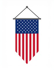 Hanging pennant with american flag design and star-spangled banner pattern