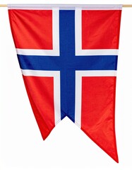 Fototapeta premium Norwegian flag: red, white, and blue nordic cross design