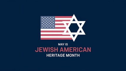 Jewish American Heritage Month Digital Banner With American Flag And Star Of David On A Deep Blue Background