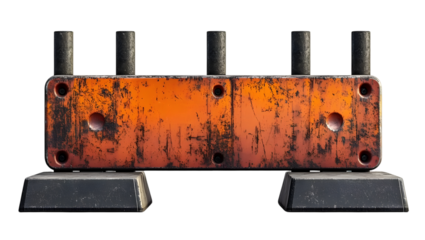 Orange barrier with rods