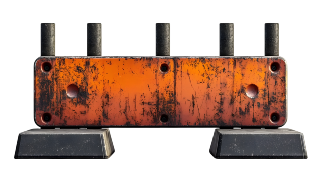 Orange barrier with rods