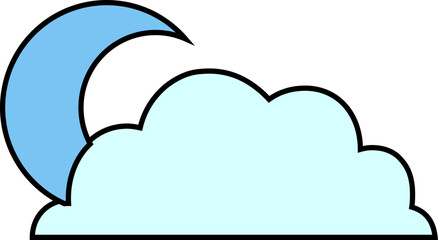 cloud and moon icon