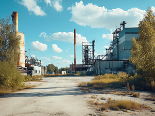 Abandoned industrial area roadway
