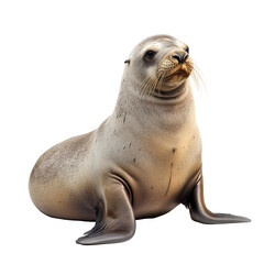 Obraz premium A playful sea lion relaxing on a transparent background, showcasing its natural features and characteristics, Sea Lion on transparent background