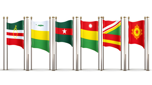 Diverse Collection of Eastern African States Flags for Cultural Events and Educational Materials