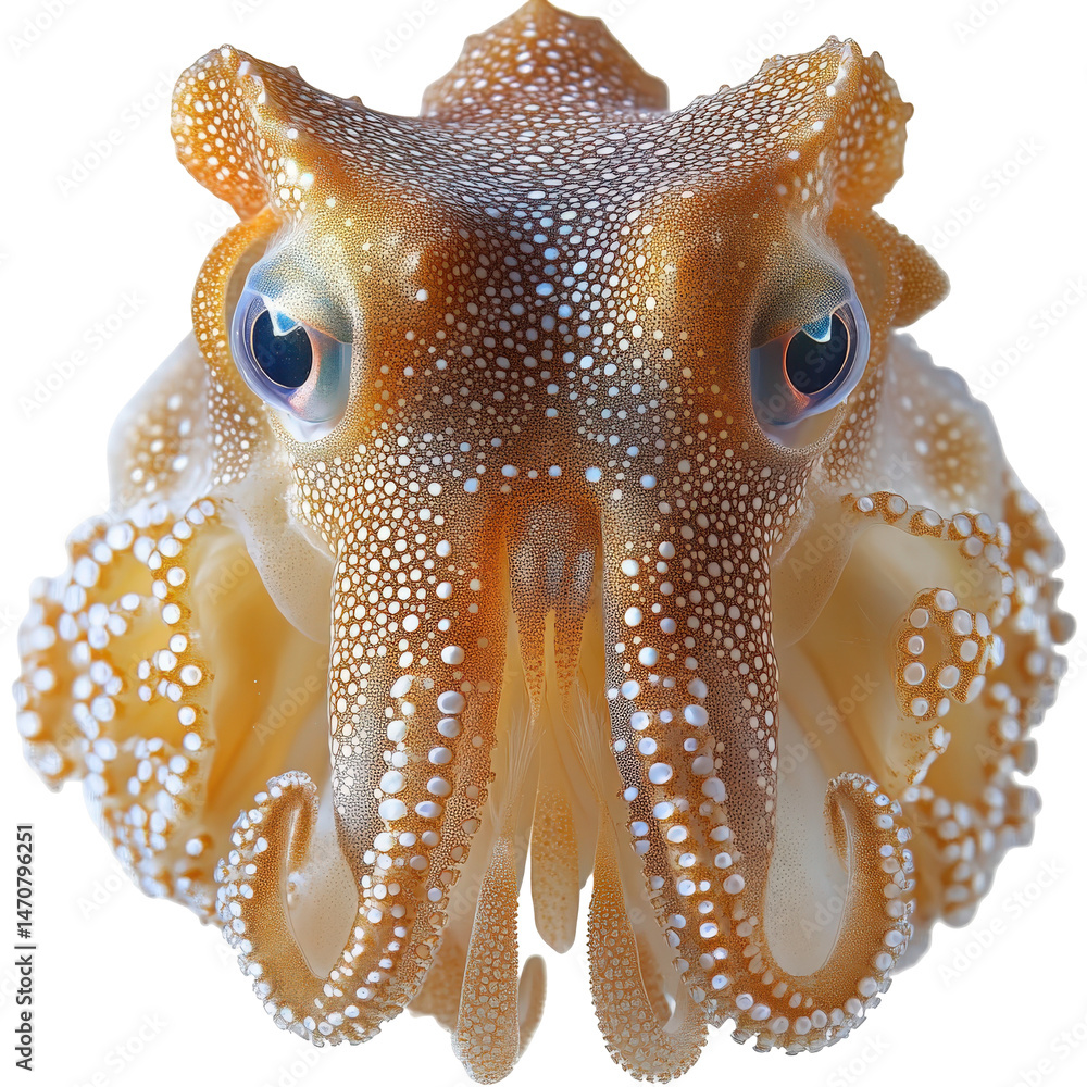 Poster close-up of a captivating flamboyant cuttlefish with intricate patterns and vibrant hues