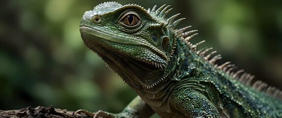 Fototapeta premium Chinese Water Dragon with Spiny Crest